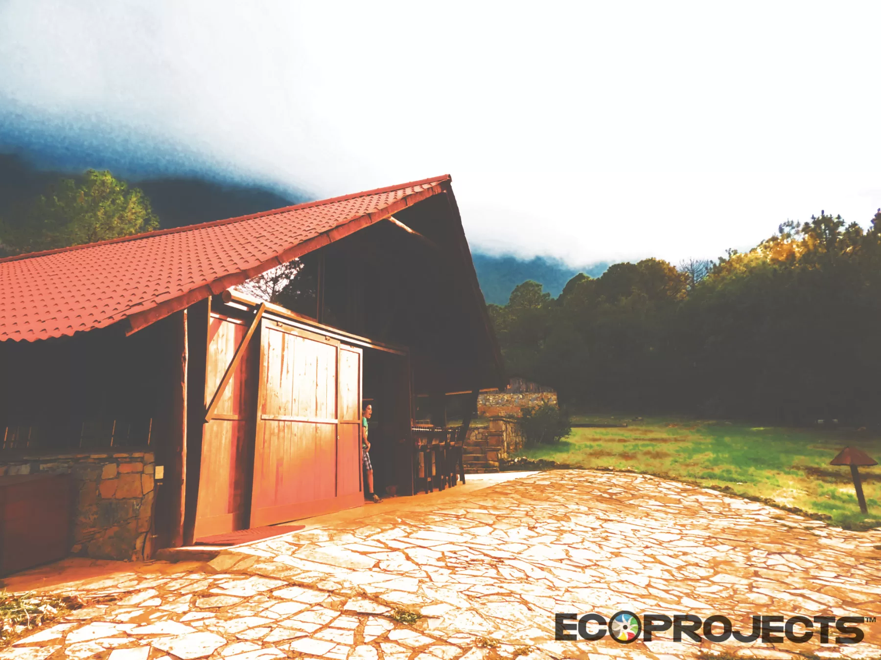 Ecoproparks. Cabaña de madera.