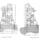 Ecoproparks. Plano de construcción de una torre de aventura.